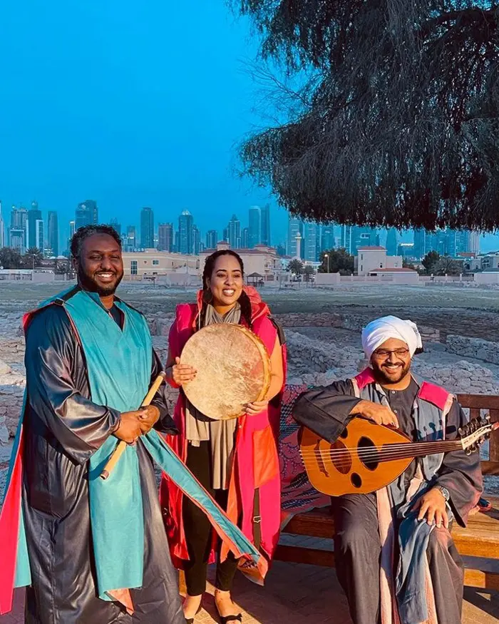 Musicians performing at the Art Dubai commission